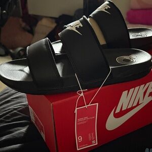 Nike Black Slide Sandals with Logo